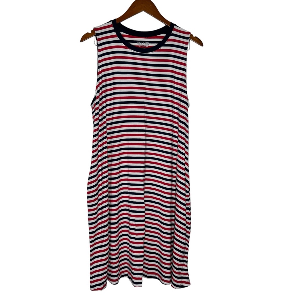 Time and Tru Vibrant Striped Sleeveless Dress 2X